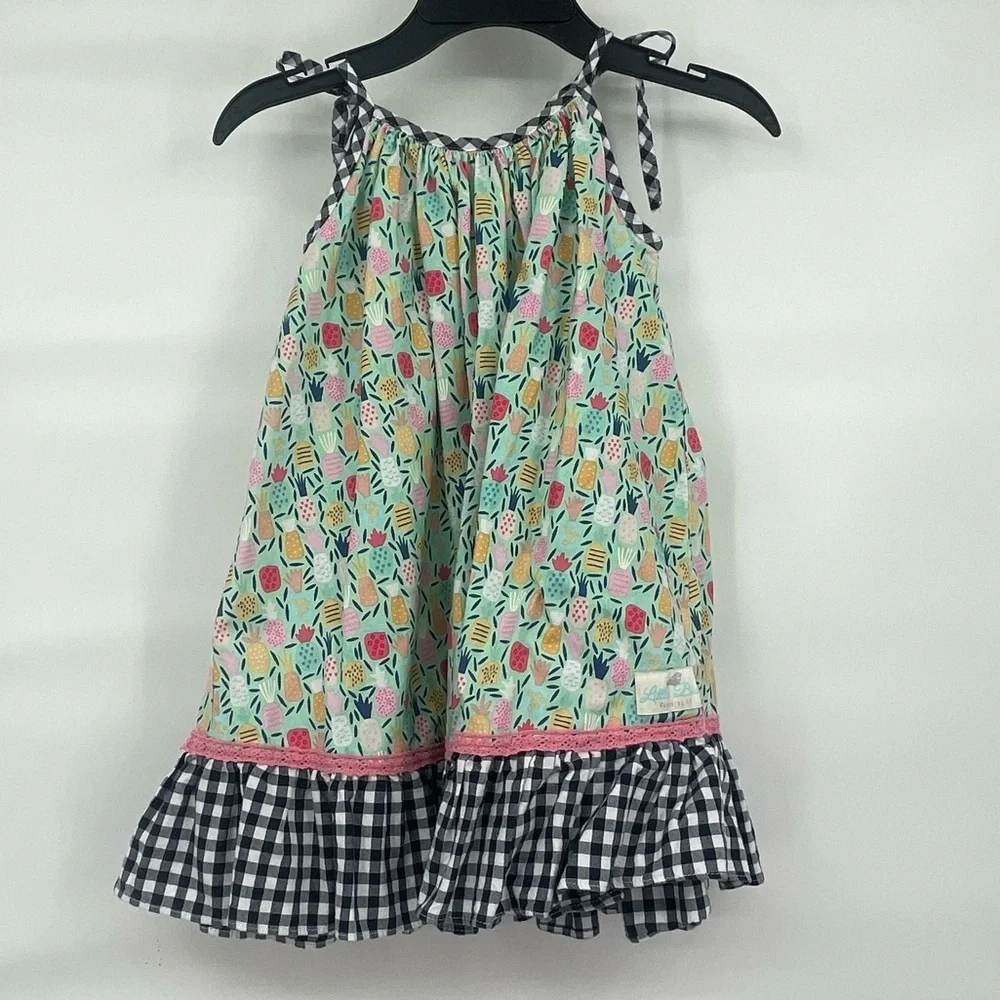 Little Bird pineapple print cotton flowy tie dress